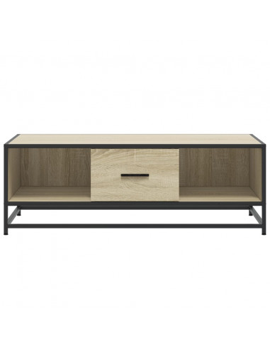 Tavolino Rovere Sonoma 100x57x35 cm Legno Multistrato Metallo