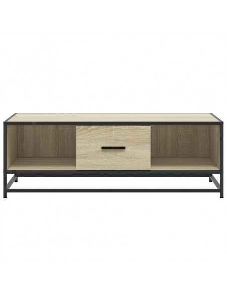 Tavolino Rovere Sonoma 100x57x35 cm Legno Multistrato Metallo