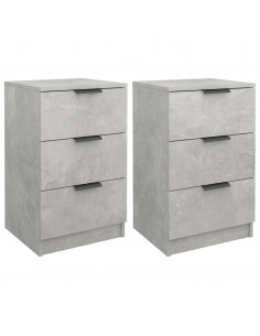 Comodini 2 pz Grigio Cemento 40x36x65 cm 2