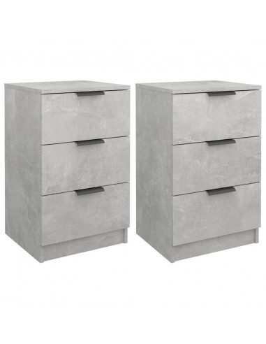 Comodini 2 pz Grigio Cemento 40x36x65 cm