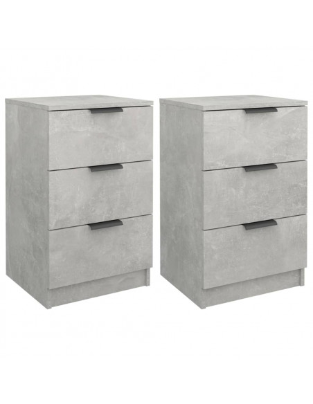 Comodini 2 pz Grigio Cemento 40x36x65 cm
