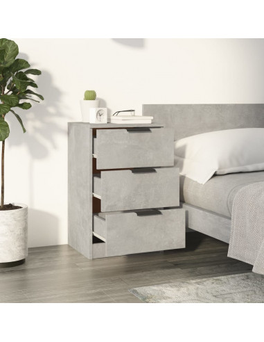 Comodini 2 pz Grigio Cemento 40x36x65 cm