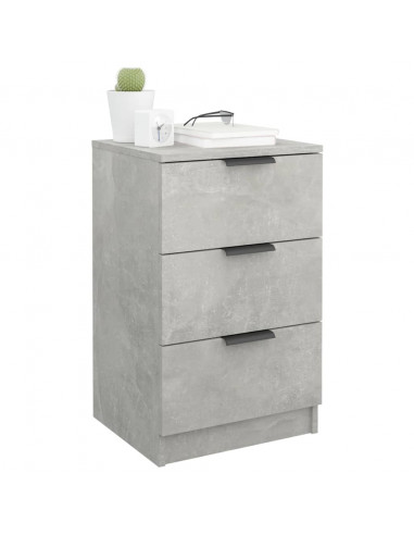 Comodini 2 pz Grigio Cemento 40x36x65 cm