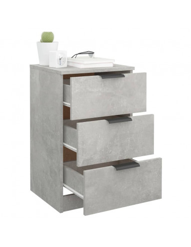 Comodini 2 pz Grigio Cemento 40x36x65 cm