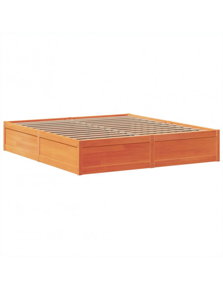 Giroletto senza Materasso Marrone Cera 180x200 cm Legno di Pino