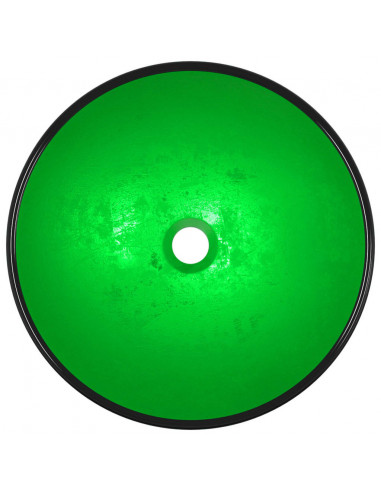 Lavandino in Vetro Temperato 42x14 cm Verde