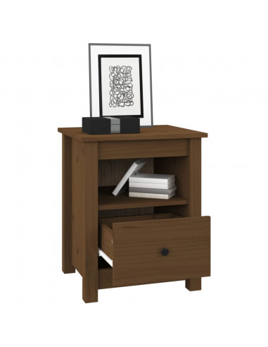 Comodini 2 pz Miele 40x35x49 cm in Legno Massello di Pino