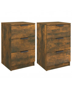 Comodini 2 pz Rovere Fumo 40x36x65 cm 2