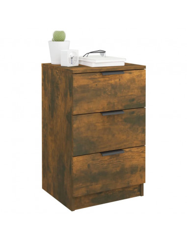 Comodini 2 pz Rovere Fumo 40x36x65 cm