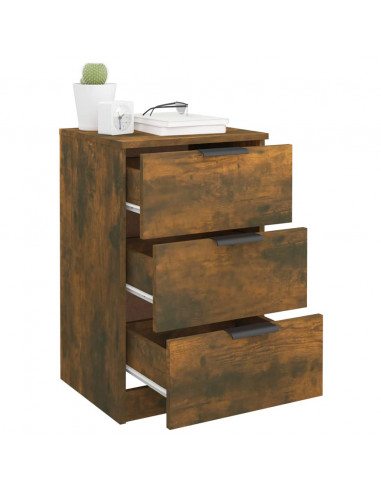 Comodini 2 pz Rovere Fumo 40x36x65 cm