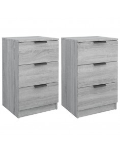 Comodini 2 pz Grigio Sonoma 40x36x65 cm 2