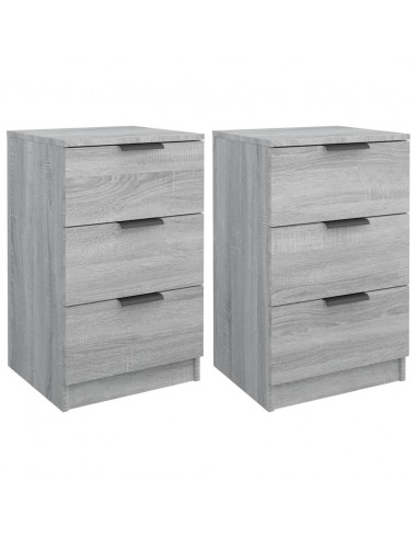 Comodini 2 pz Grigio Sonoma 40x36x65 cm