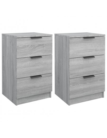 Comodini 2 pz Grigio Sonoma 40x36x65 cm