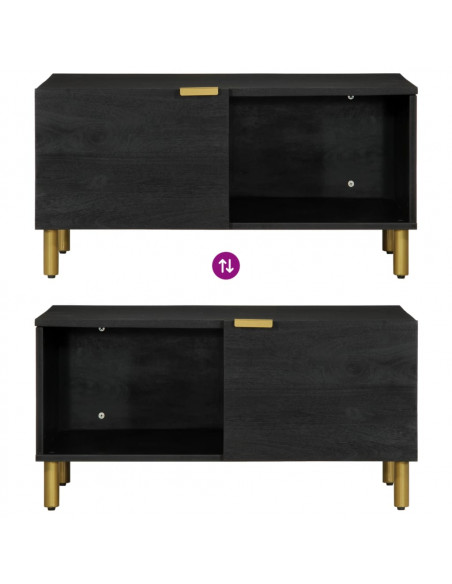 Tavolino da Salotto Nero 80x50x40 cm in Legno Multistrato