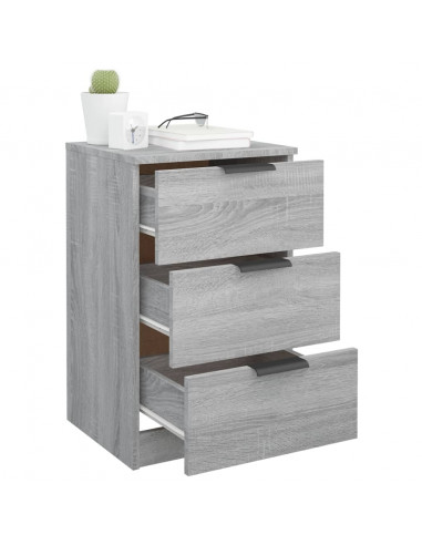 Comodini 2 pz Grigio Sonoma 40x36x65 cm