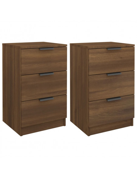 Comodini 2 pz Rovere Marrone 40x36x65 cm