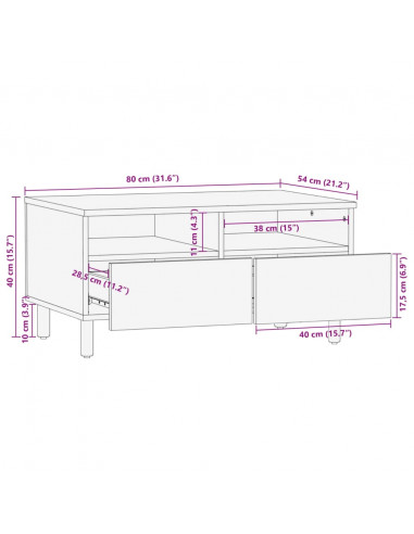 Tavolino da Salotto Nero 80x54x40 cm in Legno Multistrato