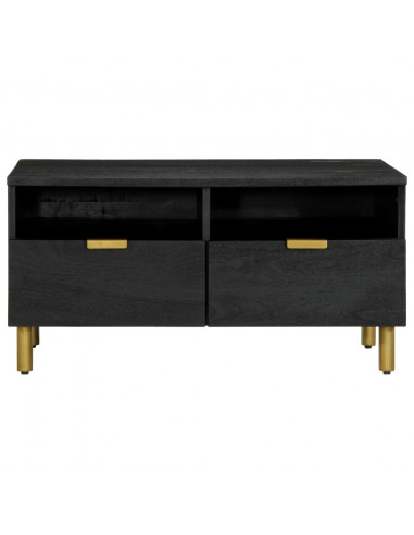 Tavolino da Salotto Nero 80x54x40 cm in Legno Multistrato