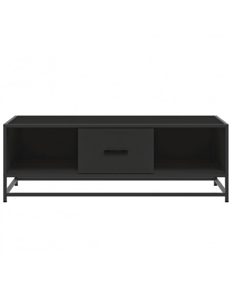 Tavolino Salotto Nero 100x57x35 cm in Truciolato e Metallo