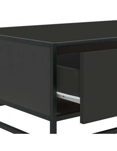 Tavolino Salotto Nero 90x57x35 cm in Truciolato e Metallo
