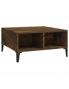 Tavolino da Salotto Rovere Fumo 60x60x30 cm in Truciolato 2