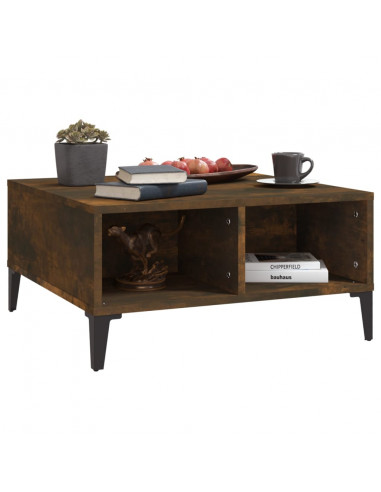 Tavolino da Salotto Rovere Fumo 60x60x30 cm in Truciolato