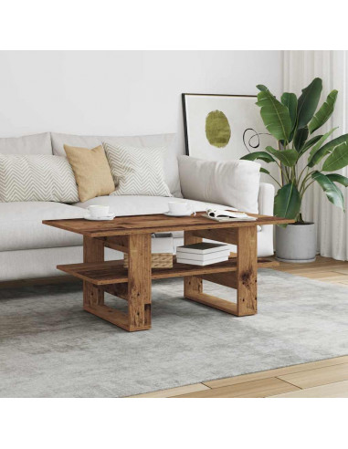 Tavolino da Salotto Legno Antico 102x55x42 cm Legno Multistrato