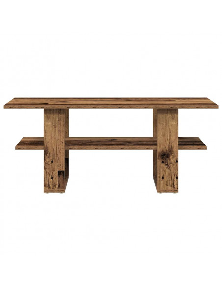 Tavolino da Salotto Legno Antico 102x55x42 cm Legno Multistrato