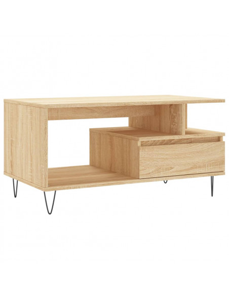 Tavolino da Salotto Rovere Sonoma 90x49x45 cm Legno Multistrato