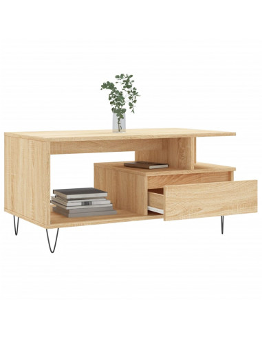 Tavolino da Salotto Rovere Sonoma 90x49x45 cm Legno Multistrato