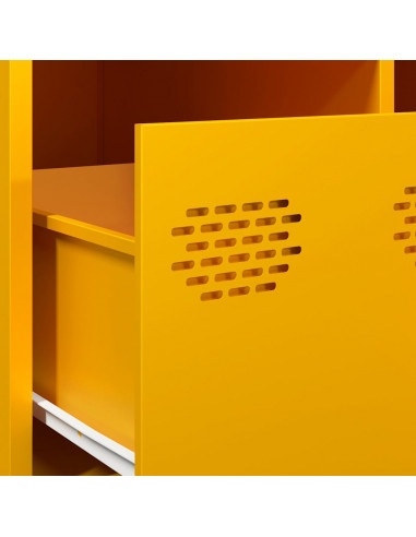 Tavolino Giallo 101,5x50x43,5 cm Acciaio Laminato a Freddo