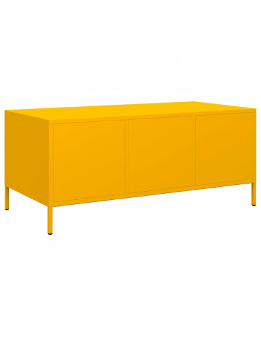 Tavolino Giallo 101,5x50x43,5 cm Acciaio Laminato a Freddo