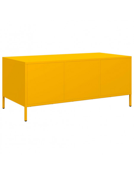 Tavolino Giallo 101,5x50x43,5 cm Acciaio Laminato a Freddo