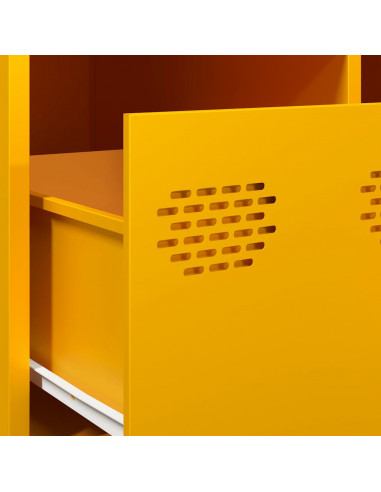 Tavolino Giallo 101,5x50x43,5 cm Acciaio Laminato a Freddo