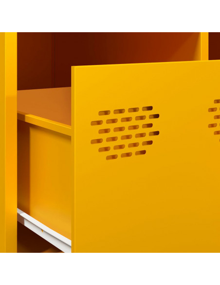 Tavolino Giallo 101,5x50x43,5 cm Acciaio Laminato a Freddo