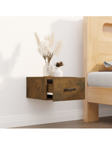 Comodino a Muro Rovere Fumo 35x35x20 cm