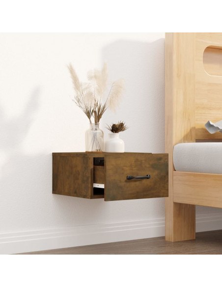 Comodino a Muro Rovere Fumo 35x35x20 cm