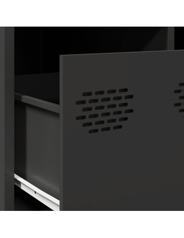 Tavolino Nero 101,5x50x43,5 cm in Acciaio Laminato a Freddo