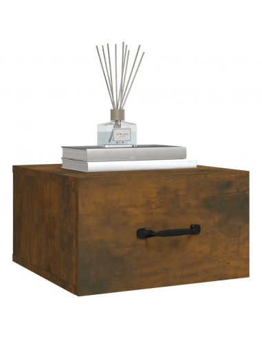 Comodino a Muro Rovere Fumo 35x35x20 cm