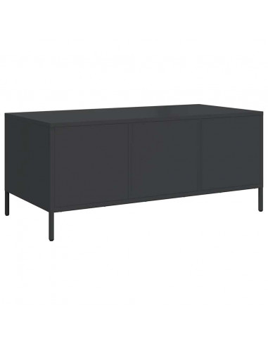 Tavolino Nero 101,5x50x43,5 cm in Acciaio Laminato a Freddo