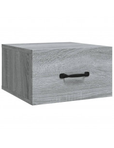 Comodino a Muro Grigio Sonoma 35x35x20 cm 2