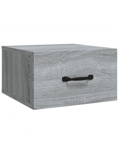 Comodino a Muro Grigio Sonoma 35x35x20 cm