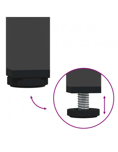 Tavolino Nero 101,5x50x43,5 cm in Acciaio Laminato a Freddo