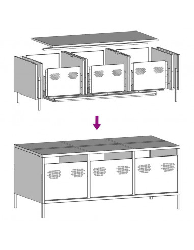Tavolino Rosa 101,5x50x43,5 cm in Acciaio Laminato a Freddo
