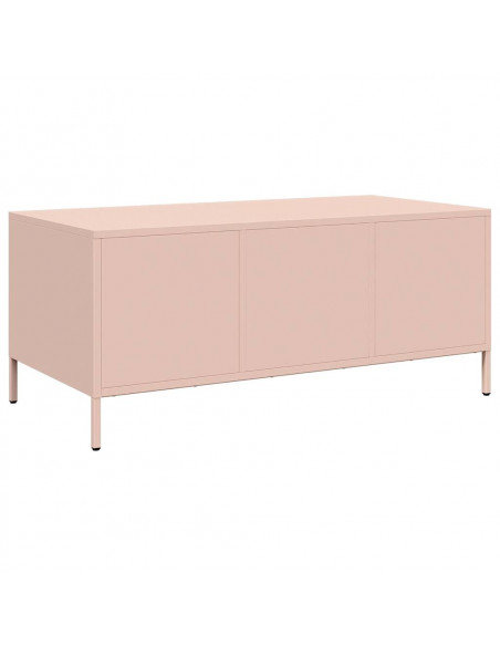 Tavolino Rosa 101,5x50x43,5 cm in Acciaio Laminato a Freddo