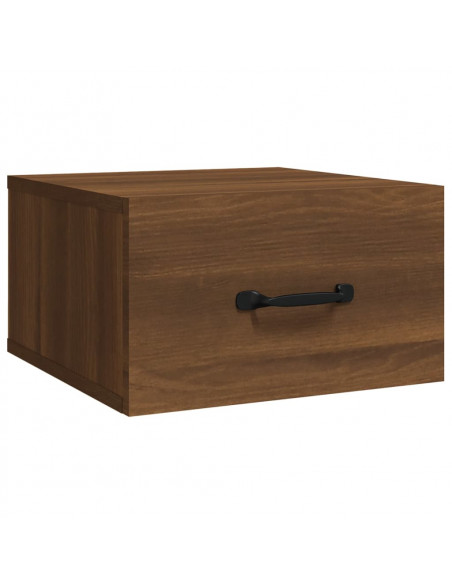 Comodino a Muro Rovere Marrone 35x35x20 cm