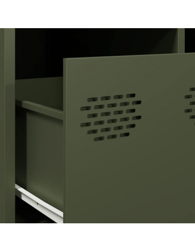 Tavolino Verde Oliva 101,5x50x43,5 cm Acciaio Laminato a Freddo