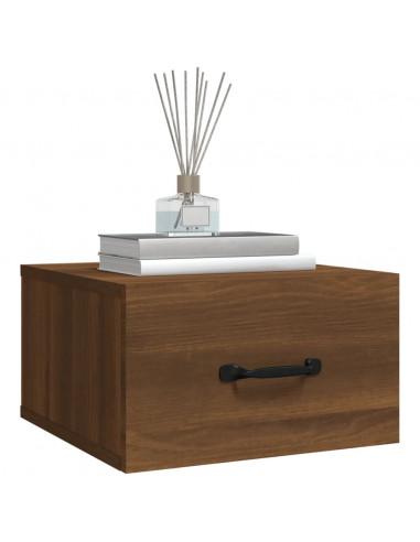 Comodini a Muro 2 pz Rovere Marrone 35x35x20 cm