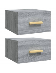 Comodini a Muro 2 pz Grigio Sonoma 35x35x20 cm 2