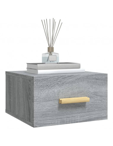 Comodini a Muro 2 pz Grigio Sonoma 35x35x20 cm